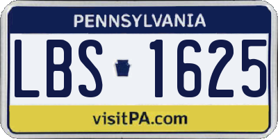 PA license plate LBS1625