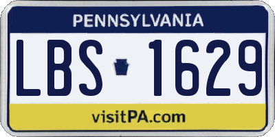 PA license plate LBS1629
