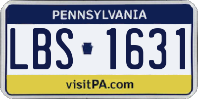 PA license plate LBS1631