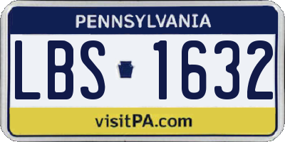 PA license plate LBS1632