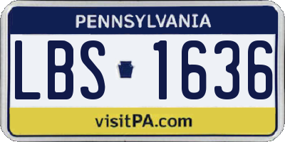 PA license plate LBS1636