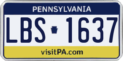 PA license plate LBS1637