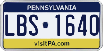 PA license plate LBS1640