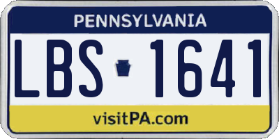 PA license plate LBS1641