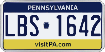 PA license plate LBS1642