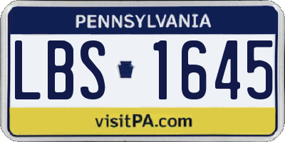 PA license plate LBS1645
