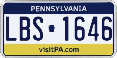 PA license plate LBS1646