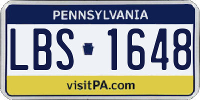 PA license plate LBS1648