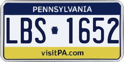 PA license plate LBS1652