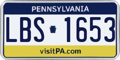 PA license plate LBS1653