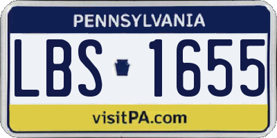 PA license plate LBS1655