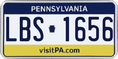 PA license plate LBS1656