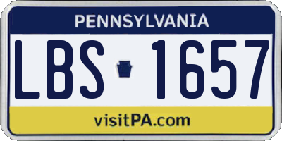 PA license plate LBS1657