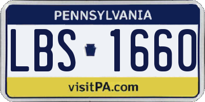 PA license plate LBS1660