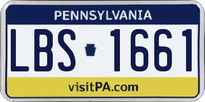 PA license plate LBS1661