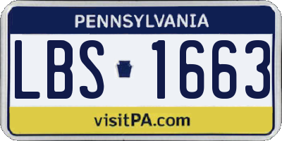 PA license plate LBS1663