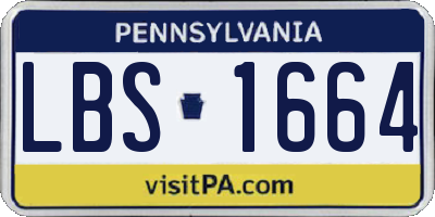 PA license plate LBS1664