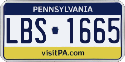PA license plate LBS1665