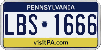 PA license plate LBS1666