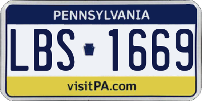 PA license plate LBS1669