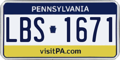 PA license plate LBS1671