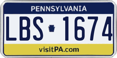 PA license plate LBS1674