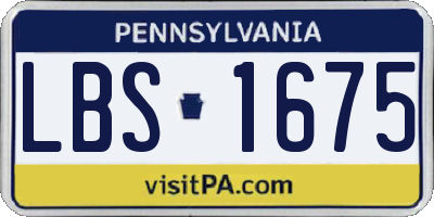 PA license plate LBS1675