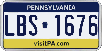 PA license plate LBS1676