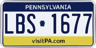 PA license plate LBS1677