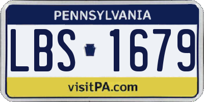 PA license plate LBS1679