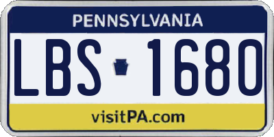 PA license plate LBS1680
