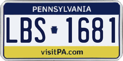 PA license plate LBS1681