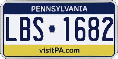 PA license plate LBS1682
