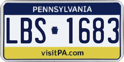 PA license plate LBS1683