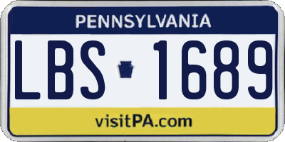 PA license plate LBS1689
