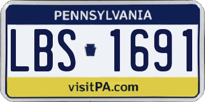 PA license plate LBS1691