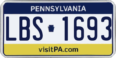 PA license plate LBS1693
