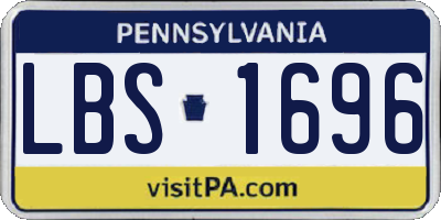 PA license plate LBS1696