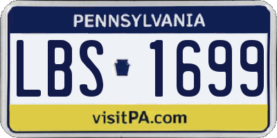PA license plate LBS1699