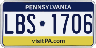 PA license plate LBS1706