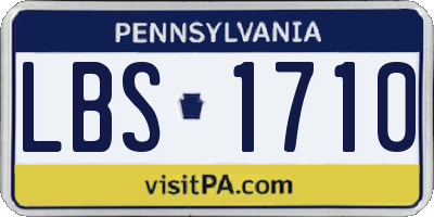 PA license plate LBS1710