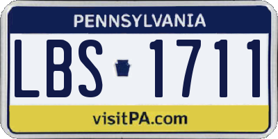 PA license plate LBS1711