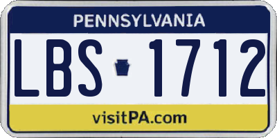 PA license plate LBS1712