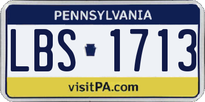 PA license plate LBS1713