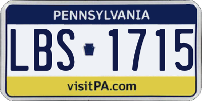 PA license plate LBS1715