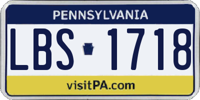 PA license plate LBS1718