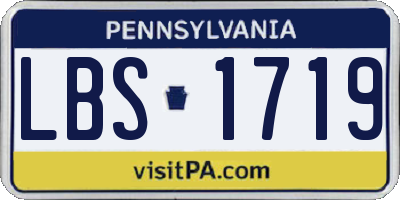 PA license plate LBS1719
