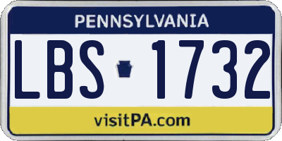 PA license plate LBS1732