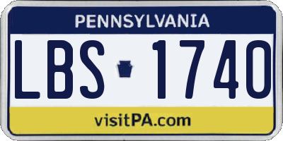 PA license plate LBS1740