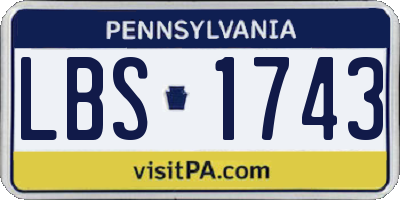 PA license plate LBS1743